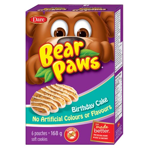 Dare Bear Paws Birthday Cake Soft Cookies 168g - Peanut Free - {Imported from Canada}