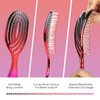 CANDYBRUSH Curved Vented Hair Brush Wet Detangling for Blow Drying Colorful for Straight Fine Hair for Women Round Detangler Soft Bristles Medium Black-Red-Pink Gradient