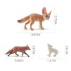 3PCS Desert Fox Figure Wolf Figurine Set Forest Woodland Animal Figurines Toys Set Plastic Animals Figure Gift for Kids Birthday 3 4 5 6 Year Old