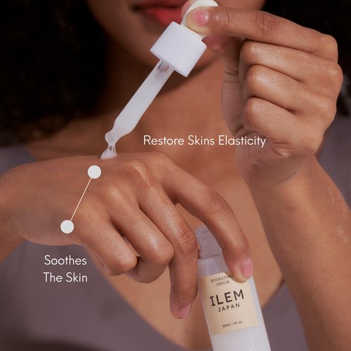 ILEM JAPAN Hydrating Hyaluronic Acid Serum With Vitamin C | For Glowing Skin | Face Serum for Dry Skin & All Skin Types | Antioxidant & Rich Fatty Acids, Marula Oil Nourishing | For Men & Women | 30ml