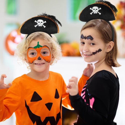 FRCOLOR Pirate Costume Accessories Pirate Hat Headband Halloween Skull Pirate Headband Headpiece Halloween Pirate Theme Party Costume Accessories for Cosplay Pirate Party Supplies