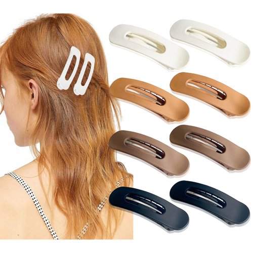 Hair Barrettes and Clips Set - 8 Pcs Medium Grip Alligator Clips for Strong Hold Flat Hairstyles ...