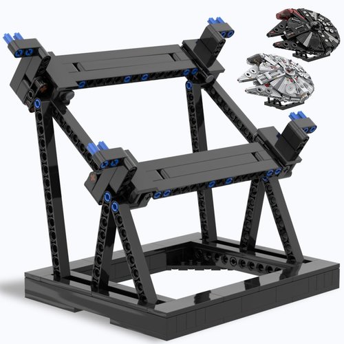 Display Stand for Lego Millennium Falcon 75257 75389, Upgraded Bracket for The Dark Falcon 75389, Strong Construction Stand Building Set with Clearer Instructions for Fans, Adults, Kids