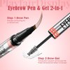 DEFSAP Eyebrow Pencil, Microblading Eyebrow Pen Magical 2-in-1 Dual-Ended Eye Brow Pencils for Women with 4-Fork-Tip & Eyebrow Styling Brush Create Natural Hair-Like Brows and Hairs (Grey)