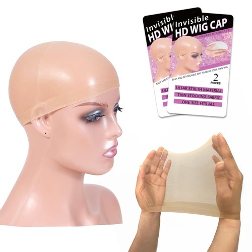 RECOOL 4 PCS HD Wig Cap For Lace Front Wig Transparent Wig Cap for Wig Stocking Wig Caps For Women Invisible HD Wig Cap Wig Accessories Wholesale (2 PACK 4 PCS)