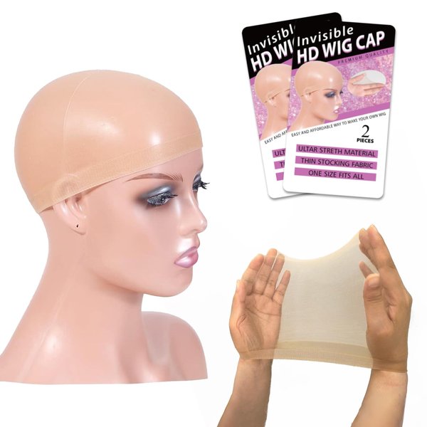 RECOOL 4 PCS HD Wig Cap For Lace Front Wig Transparent Wig Cap for Wig Stocking Wig Caps For Women Invisible HD Wig Cap Wig Accessories Wholesale (2 PACK 4 PCS)