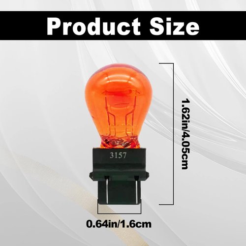 stymart 10 Pieces 3157 Light Bulb, Plastic Base, 3157 Automotive Brake Light Turn 3157 Miniature Bulb Mini Bulb Taillight Turn Signal Light, Replacement for Cars,Trucks,SUVs(Amber)