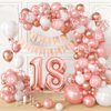 Sllyfo18th Birthday Decorations for Girls - (Total 100pcs) 18th Birthday Balloons 18/12/10/5 Inches for Garland Arch,18th Happy Birthday Banner for a Stunning 18th Birthday Celebration