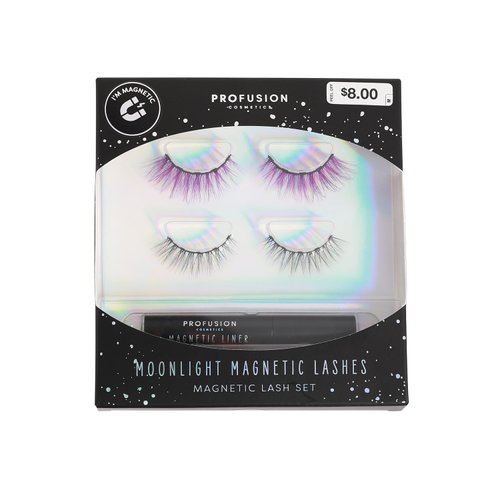Profusion Cosmetics Star Child Moonlight 2 Pair Magnetic Lashes, Get Glamorous in Seconds with Quick Dry Magnetic Eyeliner Lash Set, Effortless Beauty for Beginners and Pros (Black & Purple)
