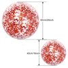 Hsei 3 Pcs Inflatable Beach Ball Glitter Beach Ball Christmas Swimming Pool Balls Floatable Confetti Ball Christmas Outdoor Decor for Beach Party Xmas Party Favor(Rose Gold)