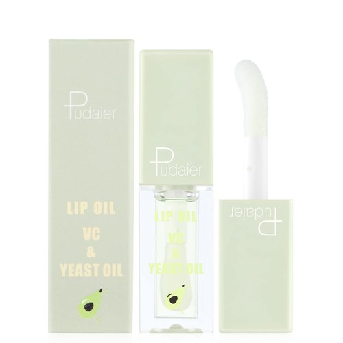 Pudaier Hydrating Lip Oil, Fruit Extract Lip Oil Tinted for Dry Lip and Lip Care, Shiny and Moisturizing Transparent Lip Oil Gloss (Avocado)