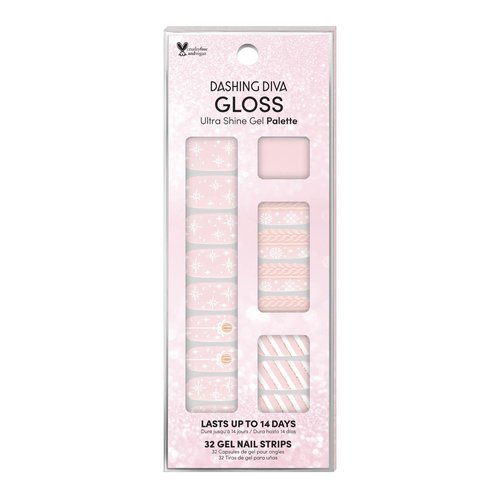 Dashing Diva Gloss Holiday Nail Strips - Ornamental Dream | UV Free, Chip Resistant, Long Lasting Gel Nail Stickers | Contains 32 Nail Wraps, 1 Prep Pad, 1 Nail File