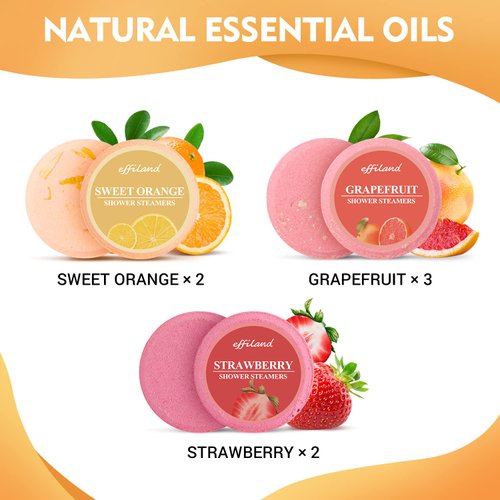 EFFILAND Shower Steamers Aromatherapy-7 Packs Shower Steamers with Essential Oils,Gifts for mom,Self Care and Relaxation Birthday Gifts,Mothers Day Gifts for mom Set