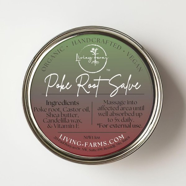 Poke Root & Castor Oil Salve -1oz- Cysts, Boils, Fibroids, Swollen Lymph Nodes, Breast & Joint - Vegan Lymphatic Support Massage Balm - Natural Deep Tissue Ointment