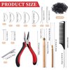 Fedmut Hair Extension Tools Kit, 5 Colors 1000Pcs Micro Silicone Rings Beads with Hair Extension Remove Pliers, Pulling Hook, Threads, Needle for Hair Extensions Hair Styling