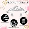 Remuuly 12 Pcs Tiara Crown Princess Crown Headband for Women Girls Silver Queen Crown with Comb Rhinestone Tiara for Bridal Wedding Birthday Prom Party Hair Accessories Cosplay Gift(Rose)
