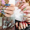500Pcs Stiletto Nail Tips Full Cover Clear Fake Nails for Acrylic Nails, 10 Sizes (Clear)