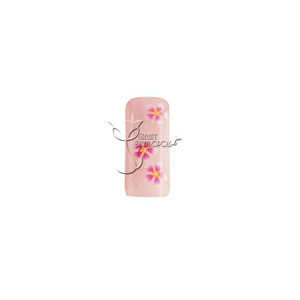Pink Floral Pre-designed Acrylic/UV Gel Artificial/False French Nail Tips (70 pcs.)