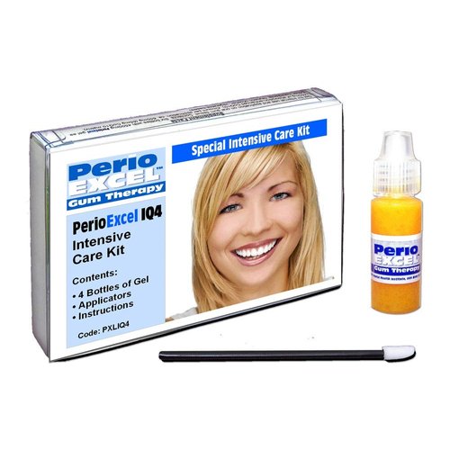 PerioExcel IQ4 Intensive Care Kit 4-Week CoQ10 Gum Gel Treatment and Oral Care Kit with Ultrasoft Perio Toothbrush, Tongue Cleaner, Floss and Oral Care Guide | Helps to Fight Gingivitis