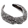 YETASI Black Knotted Headband for Women with Hints of White Threading is Unique. Tweed White Black Headbands for Women Top Knot
