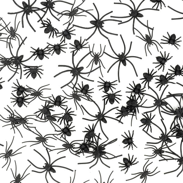 Plastic Spiders Halloween, 100 PCS Black Fake Spiders Halloween Decorations, Mini Spiders Halloween Decor Small Plastic Spiders Bulk Realistic Spider Tiny Spiders Halloween Fun bugs and Spiders Toys