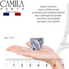 Camila Paris CP2966 French Hair Ponytail Holders Ties, Oval, Handmade, Gray, Strong Hold Grip Elastic Band Hair Clips for Women, No Slip Soft Flexible Styling Girls Hair Accessories, Made in France