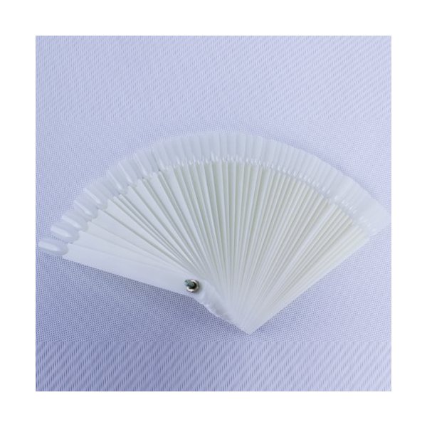 IebeautyWholesale 50pcs Nail Art Display Fan Wheel Polish False Sticks Practice Nail Tip Salon (beige 1 set)