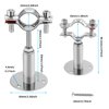 Kyuionty 2 Pcs Wall Mount Ceiling Mount Pipe Support, Stainless Steel Adjustable Pipe Bracket Clamp Pipe Straps for Pipe Tube, Dia. 25mm (Fit for 3/4 inch Pipe)