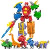 RISUNTOY 6+ Kids 5-in-1 Dinosaur Transforming Robot Toy - Safe, Durable, Easy Assembly | Educational Gift for Boys & Girls - Build & Combine into Mega Robot with Weapon