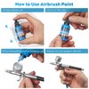 2024 New Metallic Acrylic Airbrush Paint - 22 Colors with 2 Thinner Airbrush Paint Set (0.67 oz), Water Based Acrylic Air Brush Paint for Metal, Plastic Models, Canvas, Wood (22 colors+2 thinner)