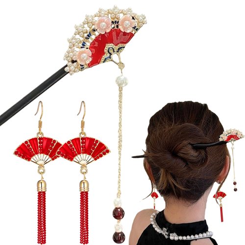 3 PCS Chinese Hair Sticks Retro Hairpins Chinese Classic Hair Chopsticks Handmade Flower Hair Accessories for Women Long Hair