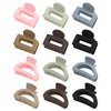 Small Hair Clips Flower Hair Claw Clips for Women 12pcs Matte Small Claw Clips Cute Hair Clips for Girls (Rectangle - Pink/Blue/Green/Brown/Black)