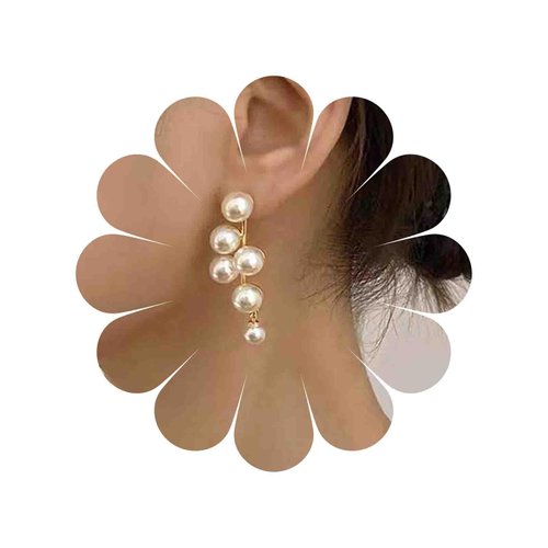 TseanYi Long Pearl Dangle Earrings Vintage Pearl Drop Earrings Gold Pearl Long Tassel Earrings Boho Pearl Tassel Earrings