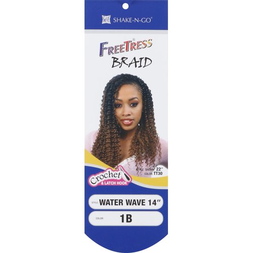 Freetress Synthetic Bulk Crochet Braid - WATER WAVE 14" (1B Off Black)