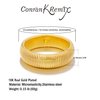 CONRAN KREMIX Gold Chunky Bangle Stretch Bracelets For Women 14K Real Gold Filled Stainless Steel Cuff Bracelet Non Tarnish Trendy Jewelry 20MM Width,8 Inches