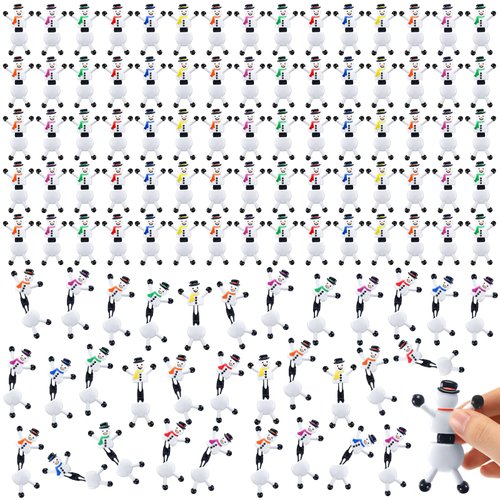 Hanaive 114 Pcs Christmas Sticky Wall Toys Valentine's Day Party Favors Stretchy Elf Climbing Toys Bulk Birthday Party Favors Climbing Sticky Man for Party, Loot or Prize, Stocking Fillers (Snowman)