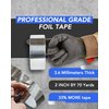 Professional Grade Aluminum Foil Tape - 2 Inch by 210 Feet (70 Yards) 3.6 Mil - High Temperature Tape - Perfect for HVAC, Sealing & Patching, Hot & Cold Air Ducts, Metal Repair, More!