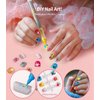 Nail Art Pens Set For Grils, Diy Kids Nail Art Kits With 3D Press-On Nail, Clear Fake Nail Tips, DIY Sticker, Nail Pen for Toddler Home & Salon Toys Gifts,Plastic Organizer
