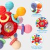 Baby Teething Toys, Baby Teethers Montessori Sensory Toys for 0-6 6-12 Months, Gifts for 1 Year Old Boys Girls Infant Newborn 0 3 6 9 12 18 Months Toys, Baby Rattle Chew Toys - Red