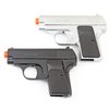 BBTac Airsoft Spring Pistol 328 Silver and Black Dual Air Soft Sub-Compact Mini Pocket Pistols Spring Airsoft Gun