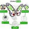 KY&BOSAM Butterfly Night Light Plug into Wall, Real Flower and Glass with Metal Trim Nightlights for Hallway, Nursery Bedroom Bathroom Kids Room, Kitchen, Stairway, Accent Elegant Home Decoration