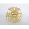 Generic Golden yellow, pink, white clear marbled hair claw clip medium fine hair