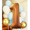 Orange 17 Number Balloons, 40 Inch Giant Number Balloons Foil Mylar Helium Orange Number 17 Balloons for 17th Birthday Party Supplies Anniversary Event Celebration Decorations