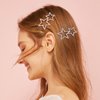 2Pcs Y2K Star Hair Clips, Geometric Rhinestone Star Accessories for Women and Girls, Durable Metal Star Barrettes, Non-Slip Stylish Hairpins, Silver and Gold (Gold Silver)