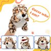 Cuteoy Plush Cheetah Hand Puppet Stuffed Animal Toy Open Movable Mouth Creative Role Play Storytelling Plushies Gifts for Kids Toddlers Birthday Christmas