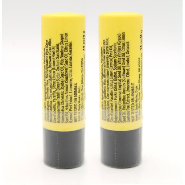 Lemon Lip Balm (No 1421), Bath and Body, C O Bigelow, 0.14 oz each, 2 pack