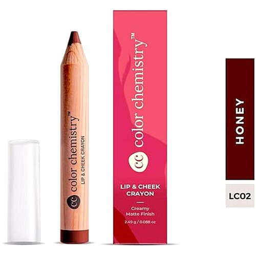 COLOR CHEMISTRY Lip And Cheek Crayon| Vegan, Ultra-Matte, Non-Drying, Pigmented & Long-Stay | Mulit-Use Lip Crayon 2.49 G (Pack Of 1) (Honey, 2.49 g (Pack of 1))