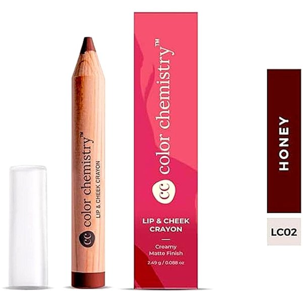 COLOR CHEMISTRY Lip And Cheek Crayon| Vegan, Ultra-Matte, Non-Drying, Pigmented & Long-Stay | Mulit-Use Lip Crayon 2.49 G (Pack Of 1) (Honey, 2.49 g (Pack of 1))