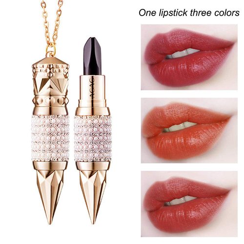 3 Colors in 1 Matte Lipstick Velvet Texture Moisturizing Lipstick Three-color Lipstick Velvet Matte Long Lasting Waterproof Makeup Lipstick Moisturizer Smooth Lip Stick One Lipstick Three Colors