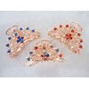 Medium rose gold metal crystal filigree hair claw clip (Primary color: Multi-color)